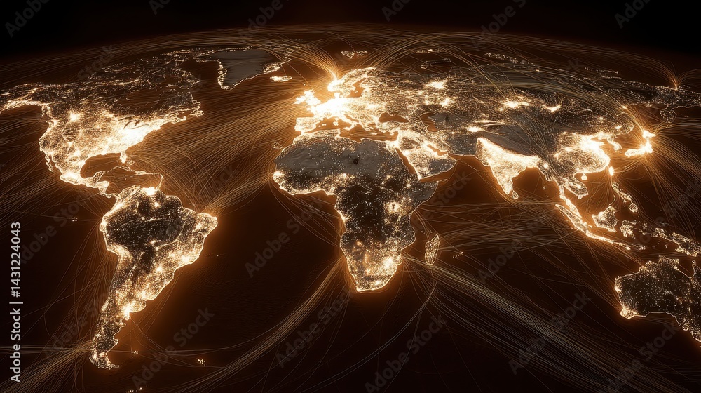 Poster global connectivity and interdependence of the world illuminating networks of communication and tran