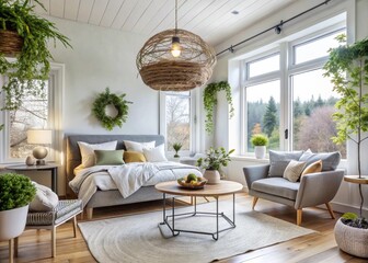 Naklejka premium Nordic Nest design of the room interior