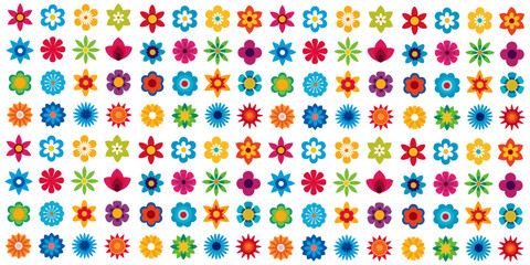 seamless pattern with colorful flowers