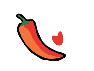 hot chili pepper. Red chili pepper hand drawn illustration. Vibrant red chili pepper illustration. Hand drawn red chili pepper. Red chili pepper doodle. Red chili pepper background.