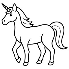 Elegant Unicorn Outline Illustration