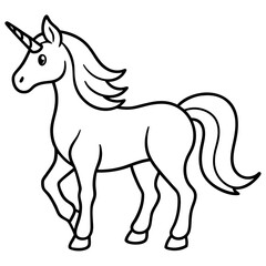 Fototapeta premium Elegant Unicorn Outline Illustration