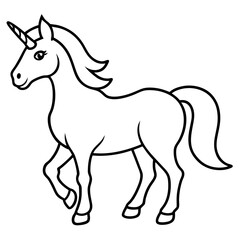 Elegant Unicorn Outline Illustration