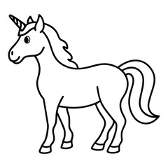 Elegant Unicorn Outline Illustration