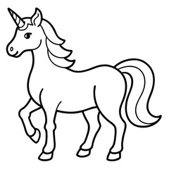 Elegant Unicorn Outline Illustration