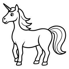 Elegant Unicorn Outline Illustration