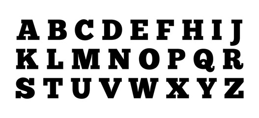 The alphabet is black in Chunkfive writing style.