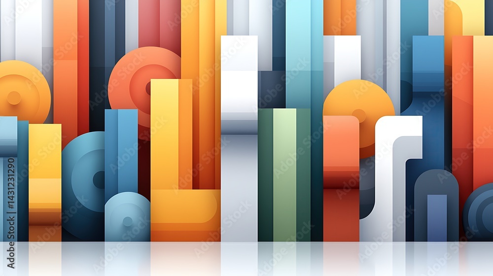 Poster abstract geometric background with colorful shapes and lines