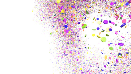  Multicolored confetti on white