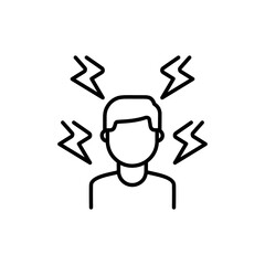 stressed person icon with line style isolated on white background, eps file and easy to edit and change color.