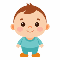 a cute baby vector with illustration white background