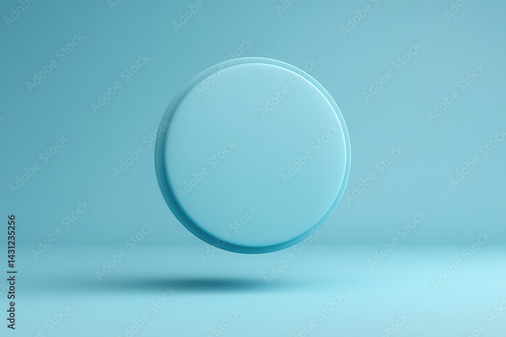 Poster minimalistic top-down view of round empty podium on clean solid-color background