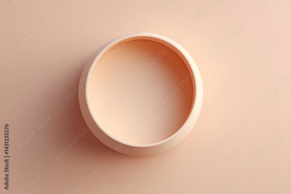Poster minimalistic top-down view of round empty podium on clean solid-color background
