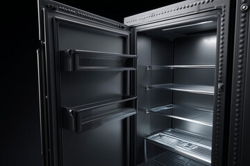 Obraz premium black matte luxury fridge 