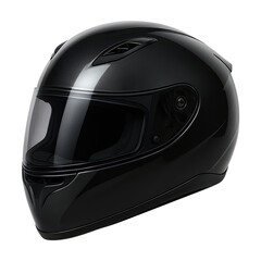 Stylish Black Motorcycle Helmet Safety Gear for Riders isolated on transparent background