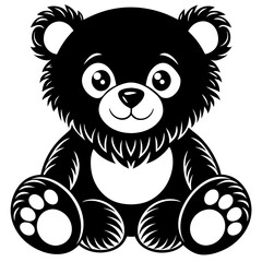 Fototapeta premium Adorable Black Teddy Bear Illustration for Kids