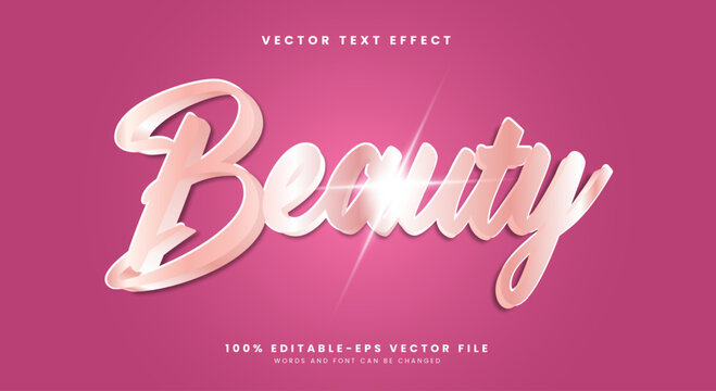 Beauty Pink 3D editable text effect Template Suitable for luxury Concept