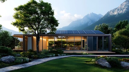 a house with a solar roof