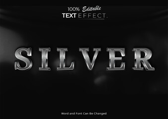 Luxury Silver Text Effect Template. Suitable for poster or banner social media design.