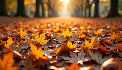 Digitally painted autumn forest path in orange and brown hues representing a warm and inviting journey towards light