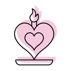 Heart Candle vector, pixel perfect, illustrator file 
