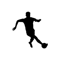 soccer player silhouette. Football player silhouette