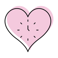 Heart Clock vector, pixel perfect, illustrator file 

