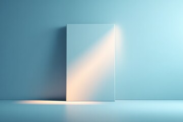 Obraz premium minimalistic blank poster mockup on monochromatic wall for versatile design placement