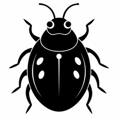 Flat Black Sea Ladybug Graphic Design