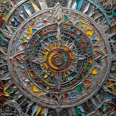 Obraz premium SEO Title (3–4 lines, very long, keyword-rich): Elegant Silver Mandala Design with High-Resolution Vector Detailing and Intricate Symmetry, Featuring Sleek Metallic Tones in Polished Chrome.