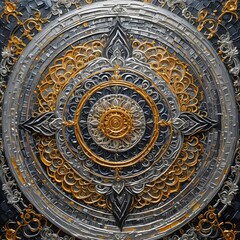 SEO Title (3–4 lines, very long, keyword-rich):
Elegant Silver Mandala Design with High-Resolution Vector Detailing and Intricate Symmetry, Featuring Sleek Metallic Tones in Polished Chrome.