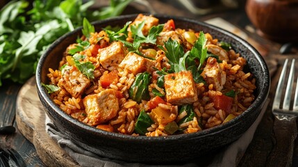 Delicious Tofu and Vegetable Rice Bowl Recipe