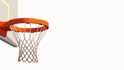 Stylized basketball hoop with net on white background, geometric simplicity © Alex_Kalin