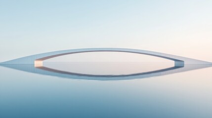 Minimalist arch bridge over tranquil water (1)