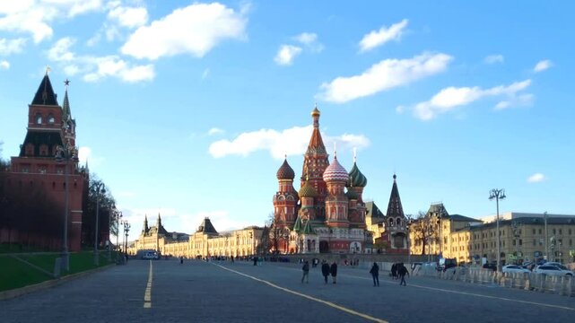 View of St. Basil's Cathedral on Red Square in Moscow, Russia