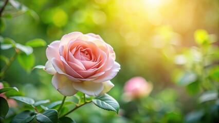 Pastel pink rose in soft focus