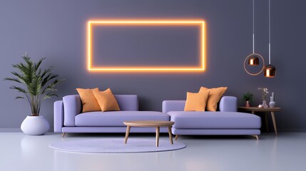 Modern living room interior design cozy atmosphere