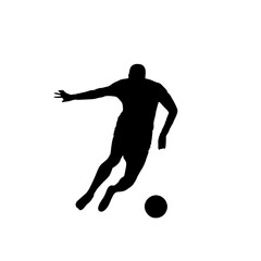 soccer player silhouette. Football player silhouette