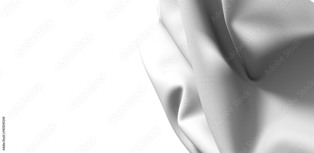 Poster Abstract close-up of milk splashing, creating a wave-like white texture against a dark background
