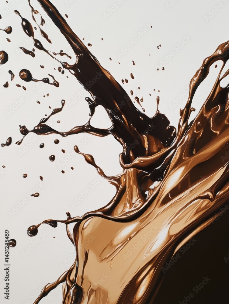 Poster dynamic chocolate cascade a symphony of richness and smoothness in a visually stunning artistic crea