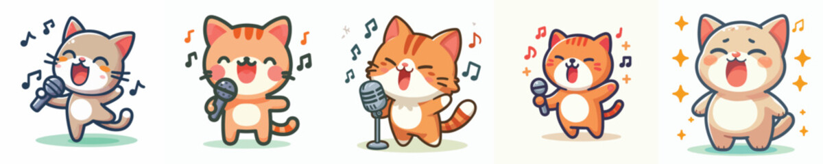 Vector of a cat singing.