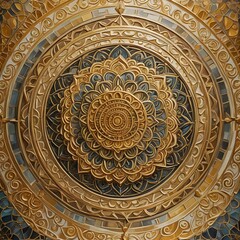 Luxurious Golden Mandala Design in High-Resolution Vector Format with Intricate Symmetry and Sacred Geometry, Featuring Rich Gold, Champagne, and Metallic Yellow Tones for a Radiant.