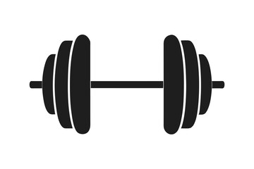 dumbbell silhouette vector illustration on white background