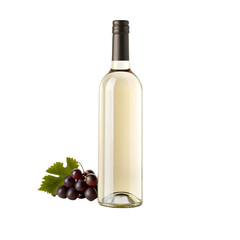 Obraz premium Bottle of white wine with grapes.