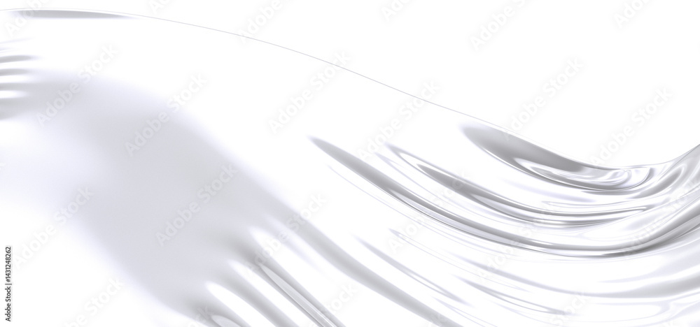 Poster Abstract close-up of milk splashing, creating a wave-like white texture against a dark background