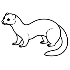 Graceful Ferret in Simple Line Art