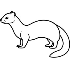 Graceful Ferret in Simple Line Art