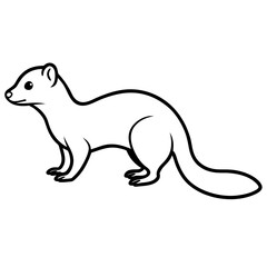 Graceful Ferret in Simple Line Art