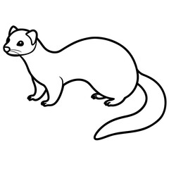 Graceful Ferret in Simple Line Art