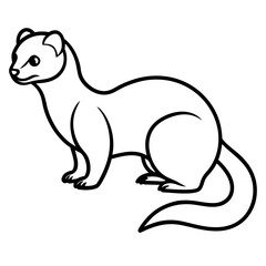 Graceful Ferret in Simple Line Art